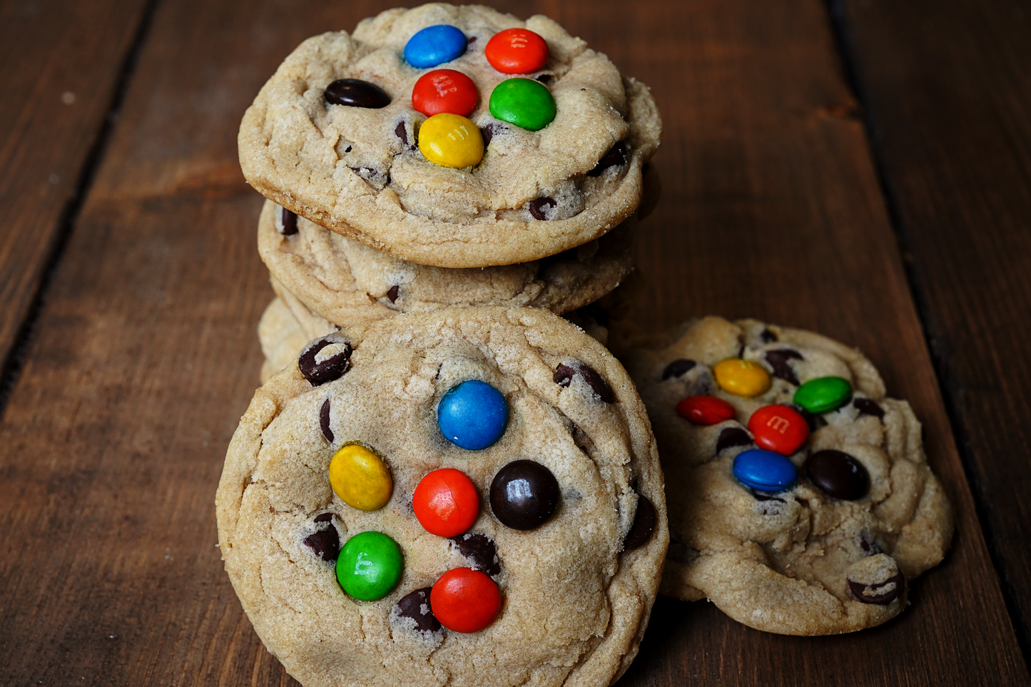 Angie's Chocolate Chip Cookies with M&M'S on top
