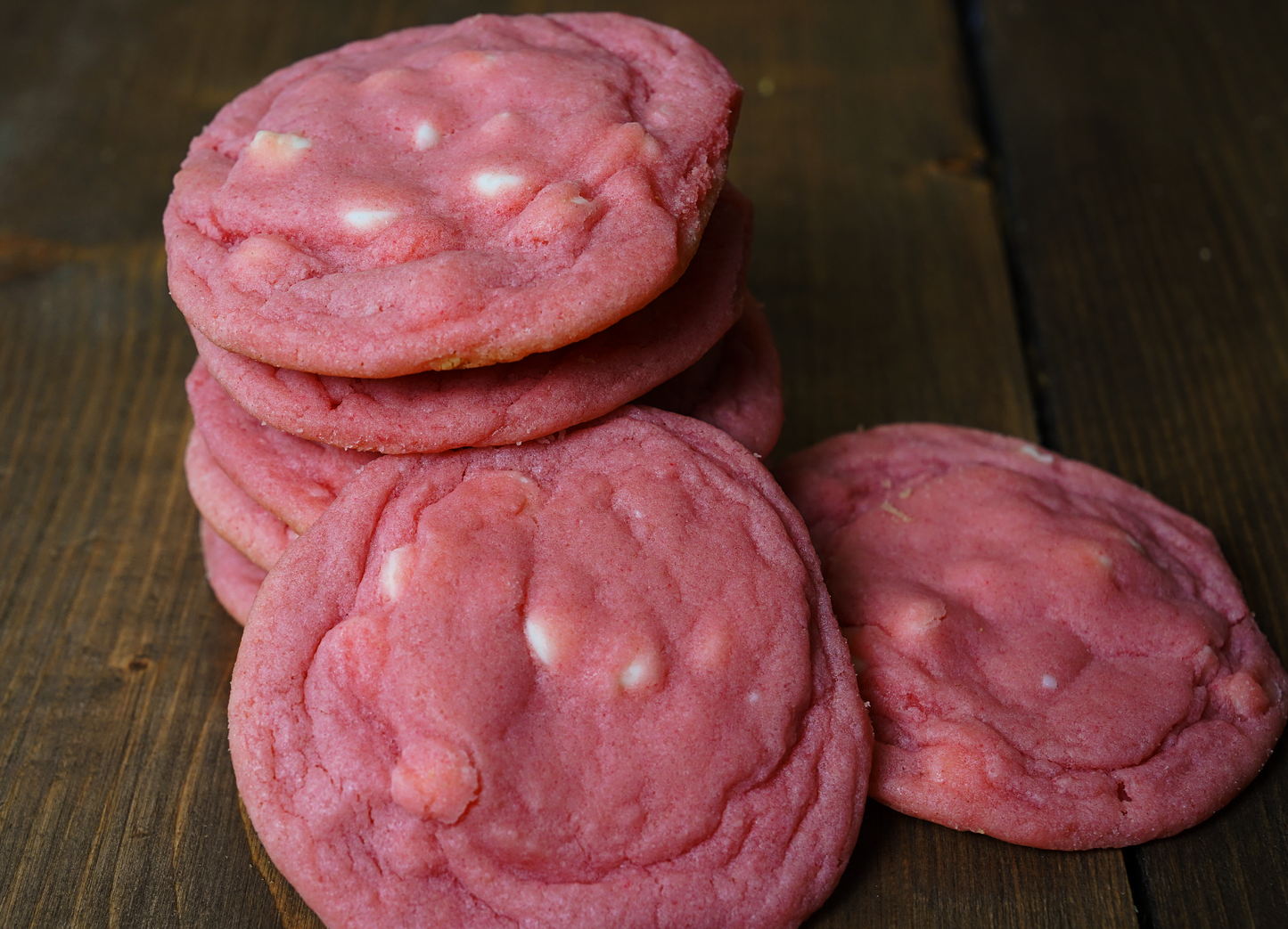 Strawberry Almond cookies with white chocolate chips (contains almond extract)