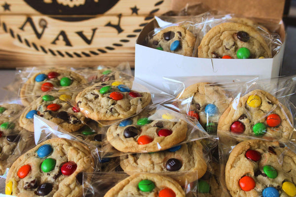 colorful m&m chocolate chip cookies