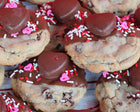 Angie's Chocolate Dipped Chocolate Chip Cookies with Peanut Butter Chocolate Heart