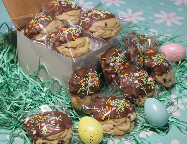 Angie's Easter Chocolate Dipped Chocolate Chip Cookies