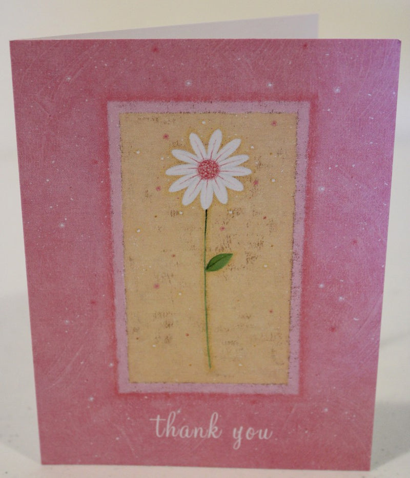 Pink flower "Thank you" Card
