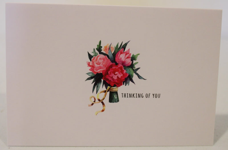 Pink bouquet of flowers "Thinking of you" Card