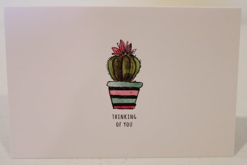 Colorful cactus "Thinking of you" Card