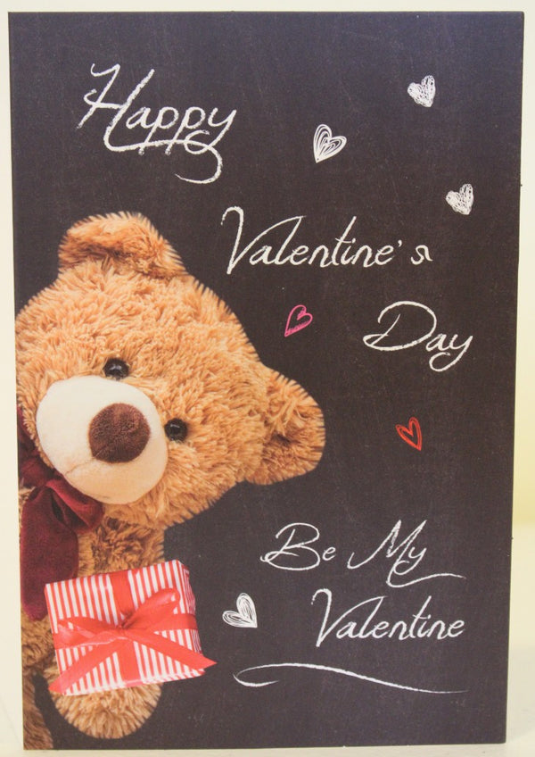 "Be My Valentine" Teddy Bear Valentine's Day Card