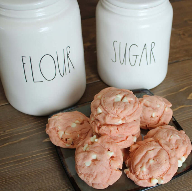 Strawberry Almond cookies with white chocolate chips (contains almond extract)