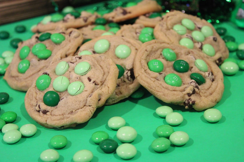 St. Patrick's Day mint m&m chocolate chip cookies