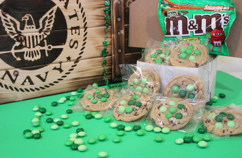 St. Patrick's Day mint m&m chocolate chip cookies
