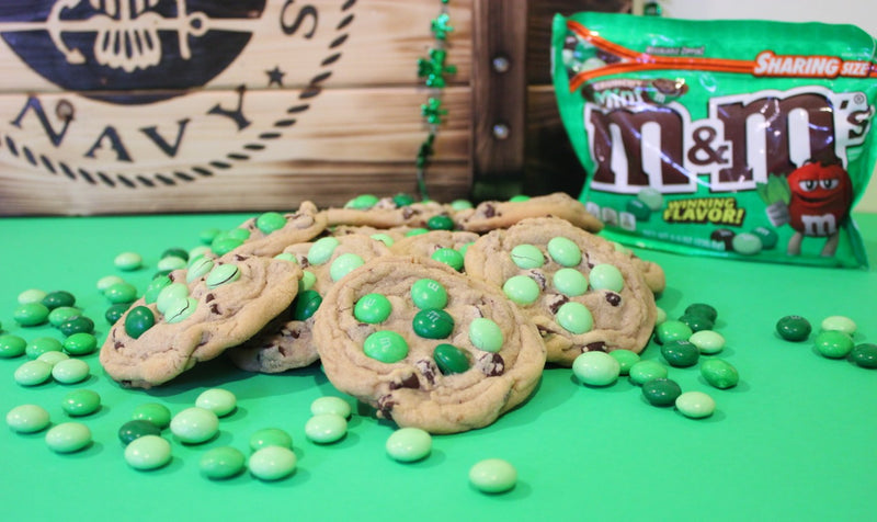 St. Patrick's Day mint m&m chocolate chip cookies